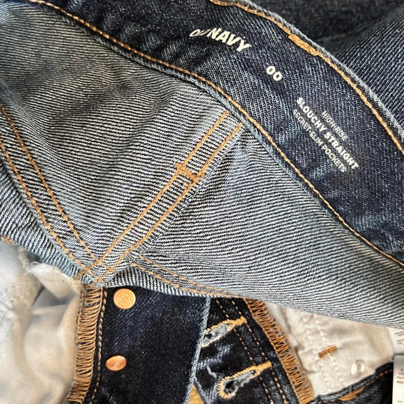 Old navy high rise slouchy straight jeans size 00 new with tags - Picture 6 of 6